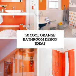 Die Schönheit von vintage orangefarbenen Badezimmerfliesen